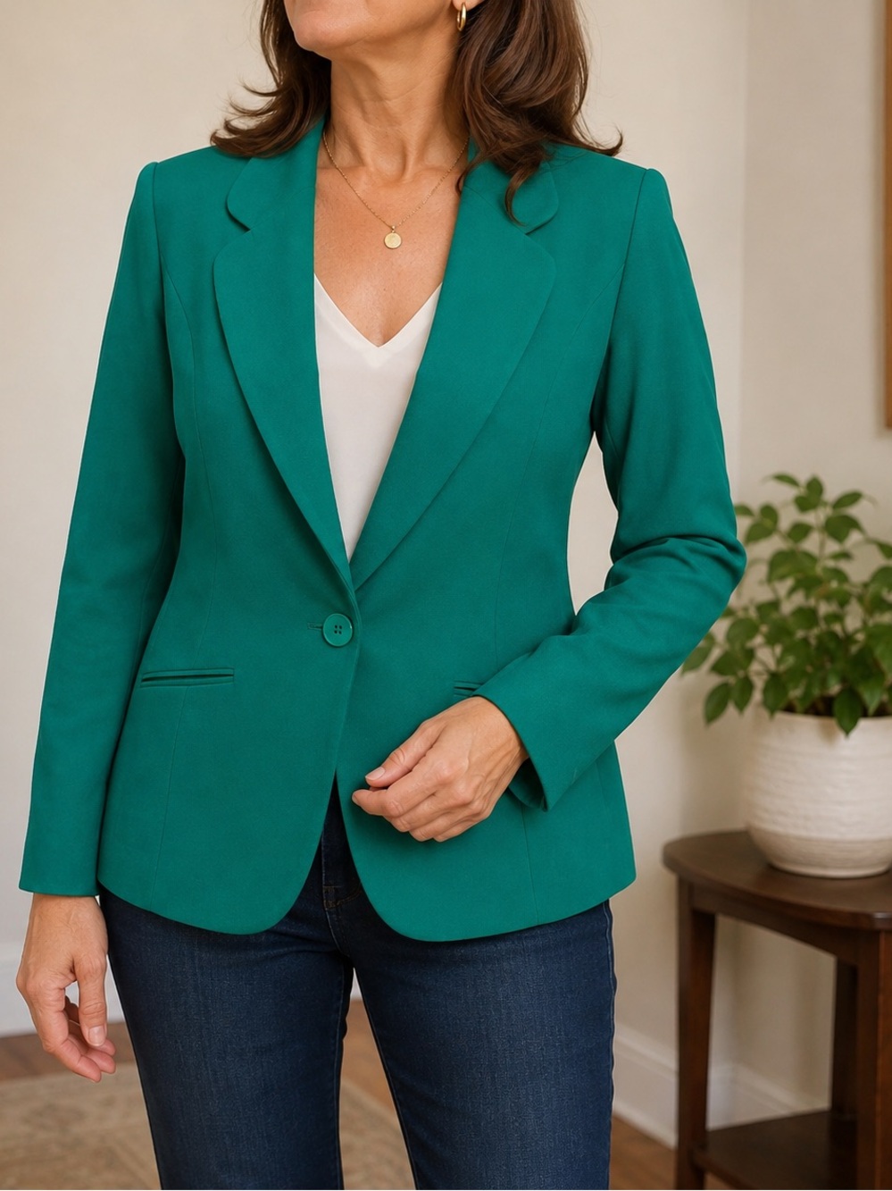 miss PENDLETON VTG 100% virgin wool emerald  Green Blazer sz 16 USA made